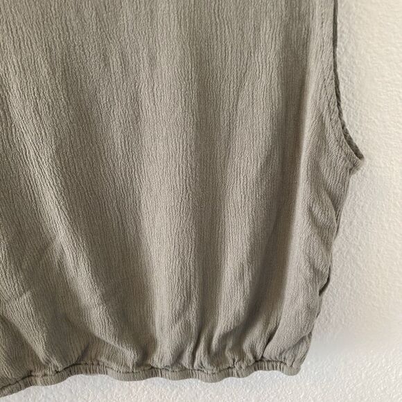 Mable Women's Top Size Medium Cropped Tank Olive Green Chic Boho - Picture 5 of 16